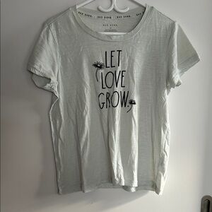 EUC Rae Dunn Cream 'Let Love Grow' Tee